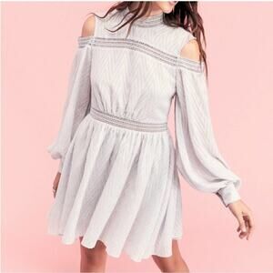 Acler Aslan Lavender Cold Shoulder Textured Dress Sz 4